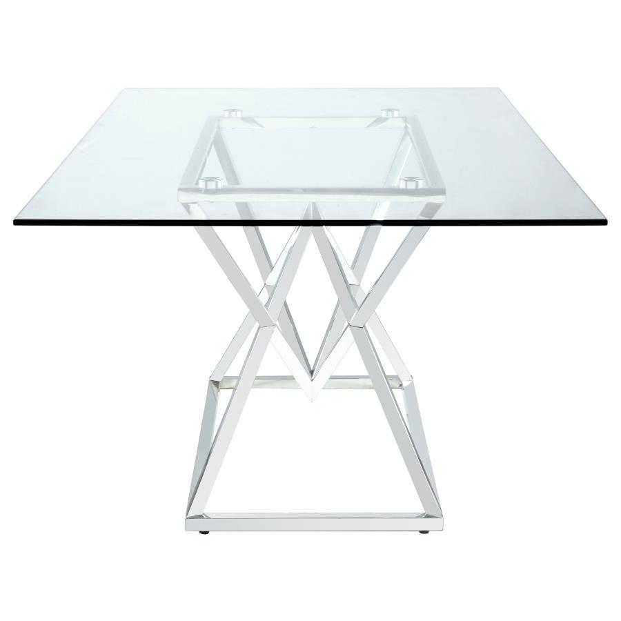 Beaufort - Rectangular Glass Top Dining Table - Chrome