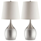 Tenya - Empire Shade Urn Table Lamp (Set of 2) - Silver by CoasterEveryday | Bel Furniture