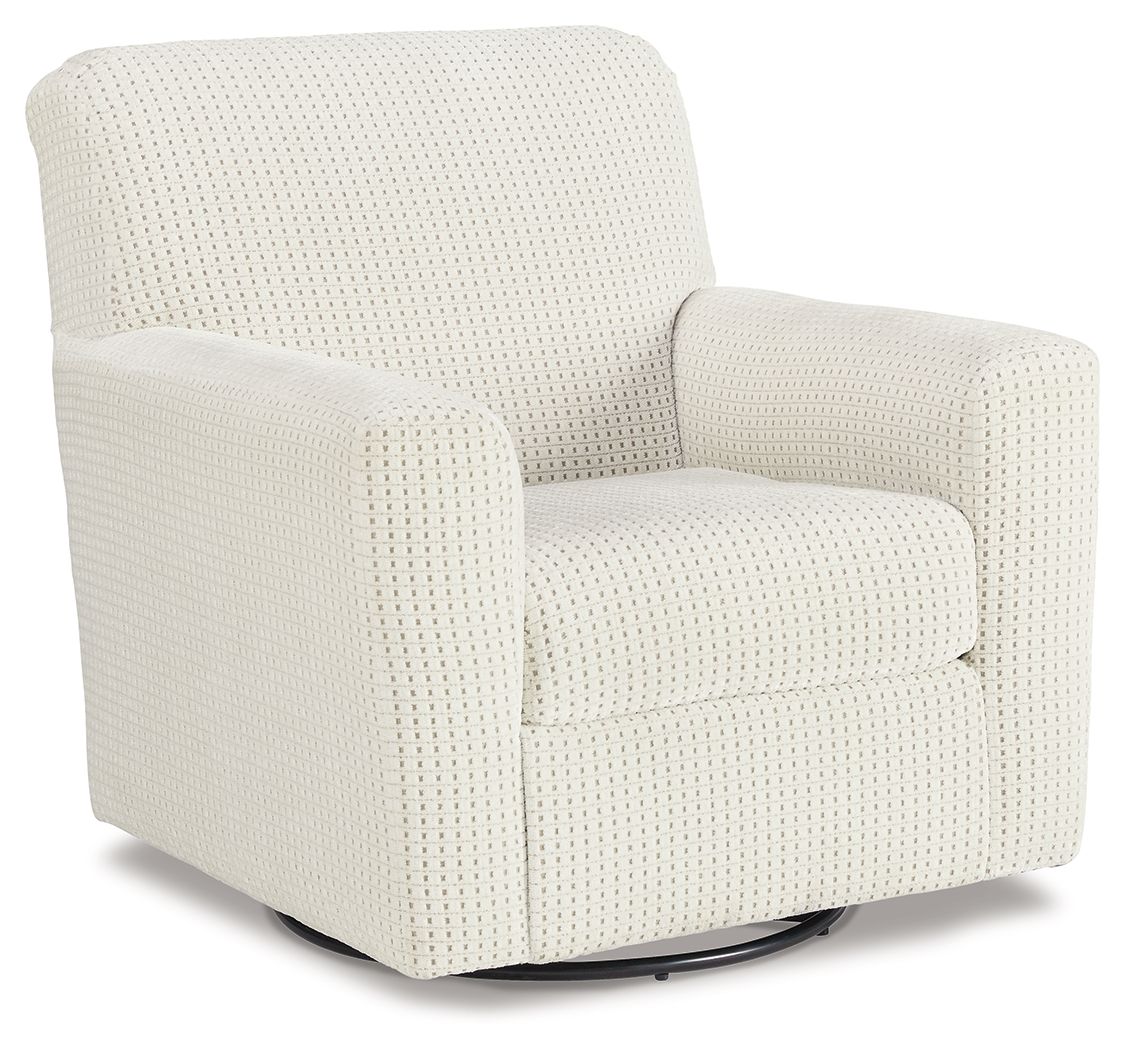 Herstow - Swivel Glider Accent Chair White by Signature Design by Ashley® | Bel Furniture