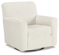 Herstow - Swivel Glider Accent Chair White by Signature Design by Ashley® | Bel Furniture