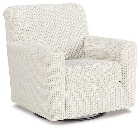 Herstow - Swivel Glider Accent Chair White by Signature Design by Ashley® | Bel Furniture