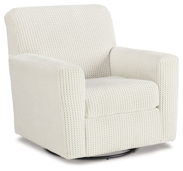 Herstow - Swivel Glider Accent Chair White by Signature Design by Ashley® | Bel Furniture