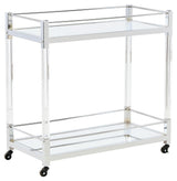 Chaseton - Clear / Silver Finish - Bar Cart by Signature Design by Ashley® | Bel Furniture