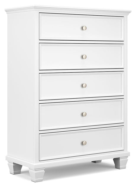 Fortman - White - Five Drawer Chest by Signature Design by Ashley® | Bel Furniture