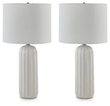 Clarkland - White - Ceramic Table Lamp (Set of 2) by Signature Design by Ashley® | Bel Furniture