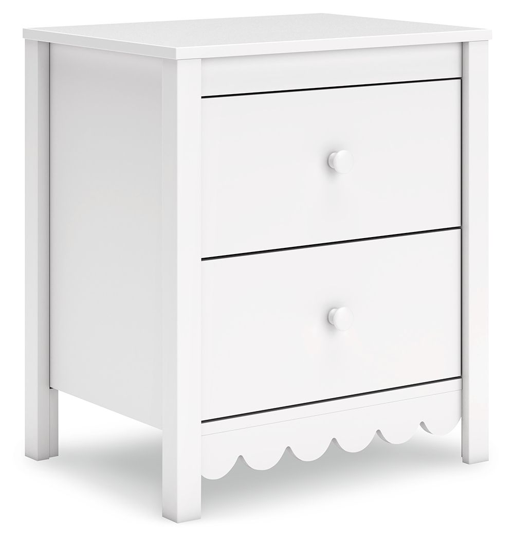 Hallityn - White - Two Drawer Night Stand - Nightstands by Signature D