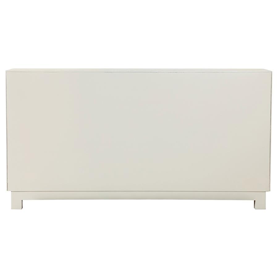 Voula - 4 Door Wood Accent Storage Cabinet - White And Gold