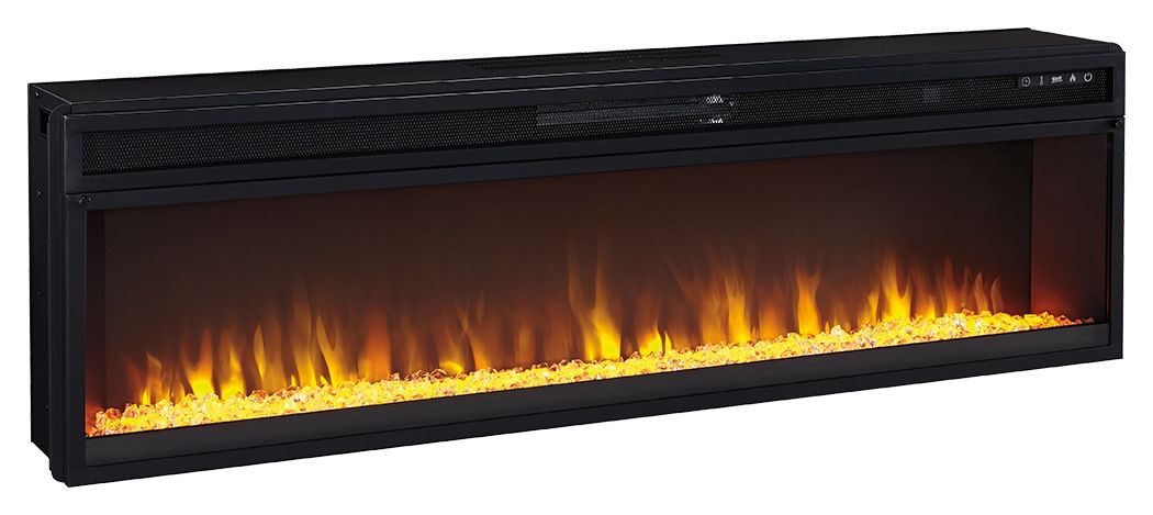 Entertainment Accessories - Black - Wide Fireplace Insert