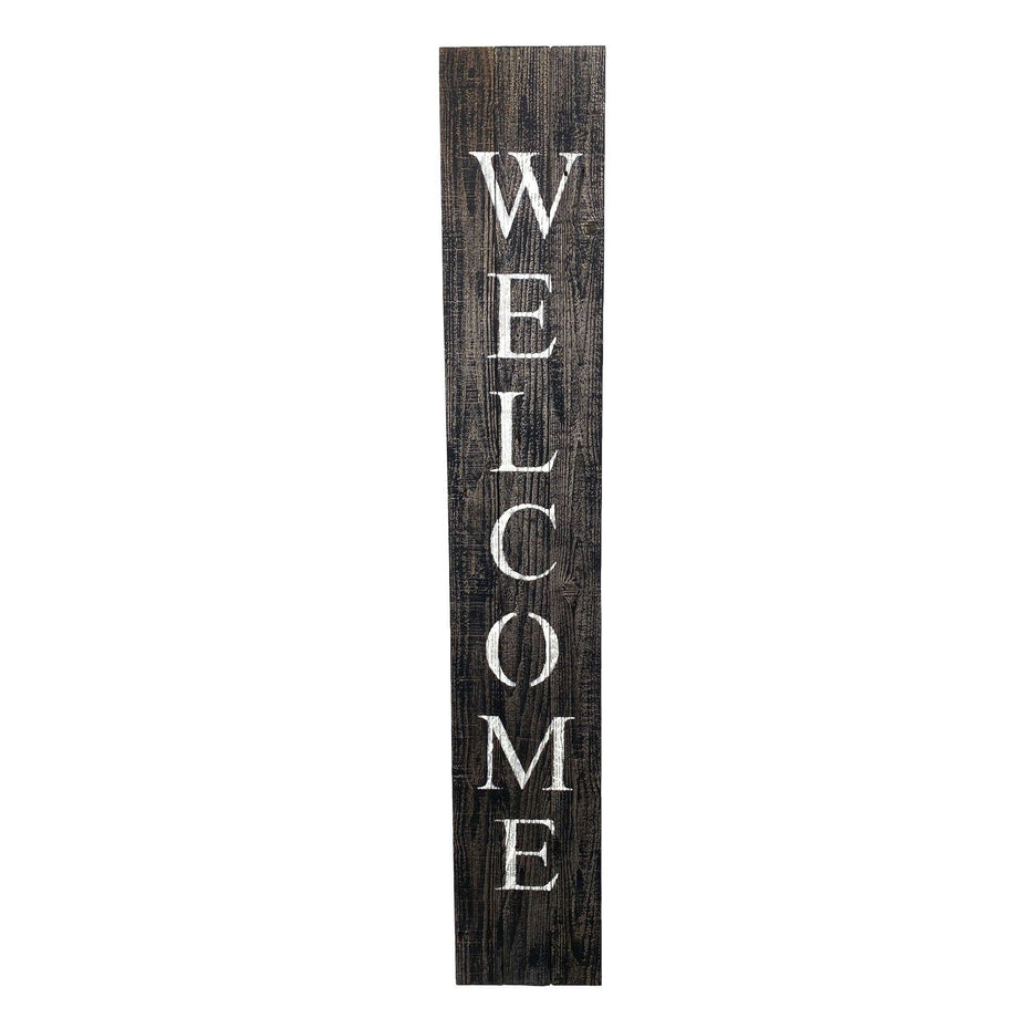 RusticFront Porch Welcome Sign - Black And White