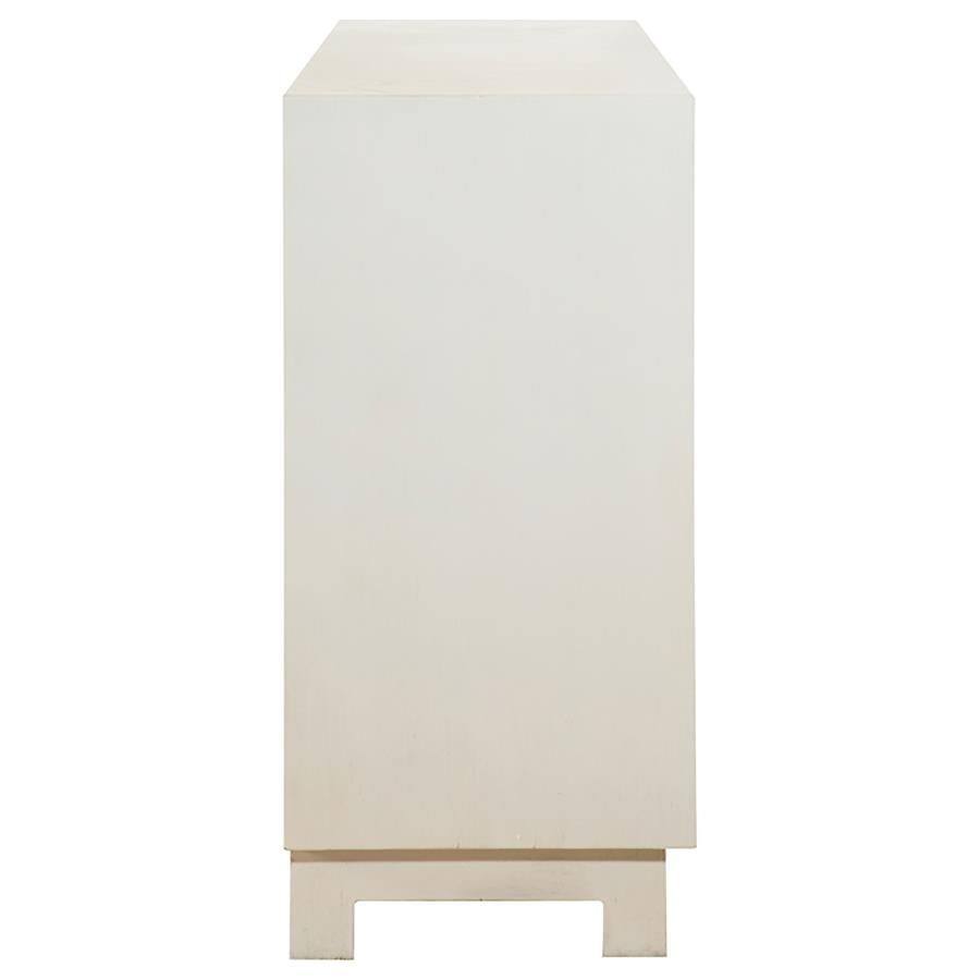 Voula - 4 Door Wood Accent Storage Cabinet - White And Gold