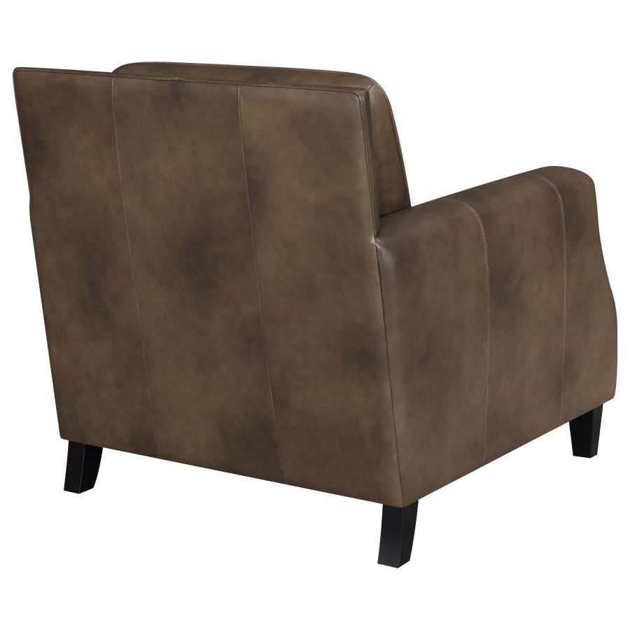 Leaton - Upholstered Recessed Arm Accent Chair - Brown Sugar