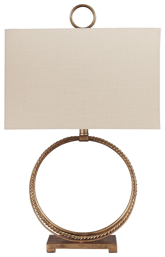 Mahala - Antique Gold Finish - Metal Table Lamp by Signature Design by Ashley® | Bel Furniture