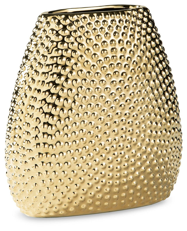 Efim - Vase Gold 8''W x 3''D x 8''H by Signature Design by Ashley® | Bel Furniture