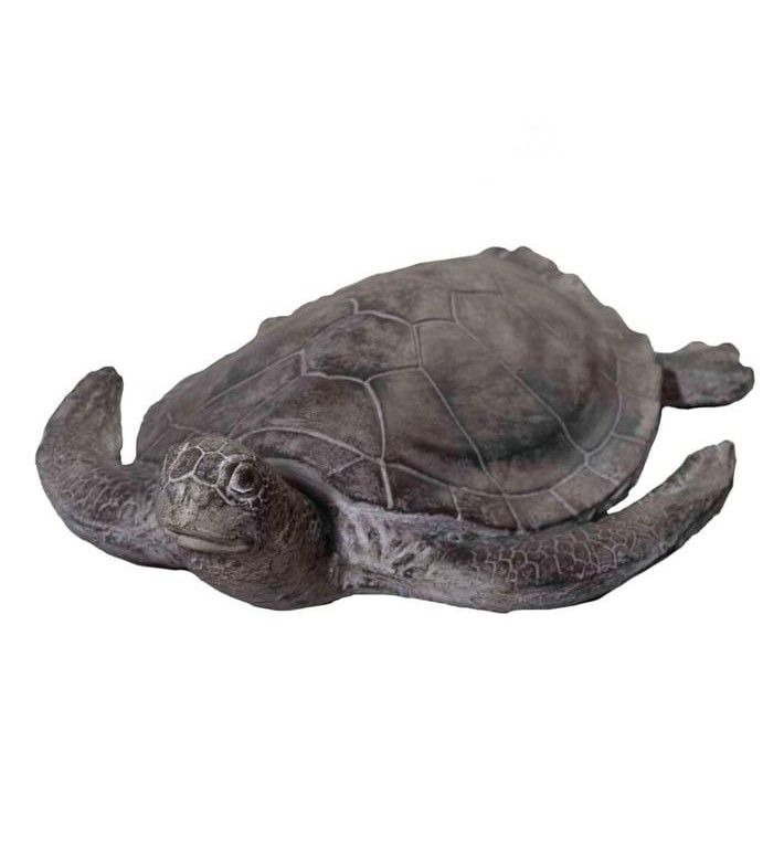 Sea Turtle Indoor Outdoor Statue - Dark Gray