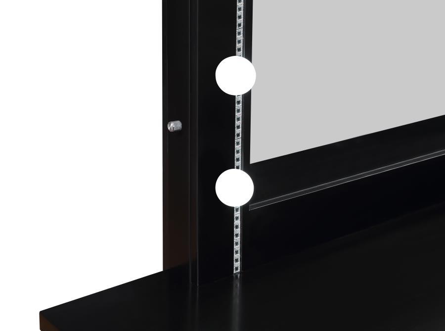 Cappola - Black Rectangular Dresser Mirror With Light