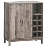 Cheyenne - 2 Door Home Bar Wine Cabinet - Weathered Acacia by CoasterEveryday | Bel Furniture