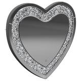 Aiko - Heart Shaped LED Light Wall Mirror - Silver by CoasterEssence | Bel Furniture