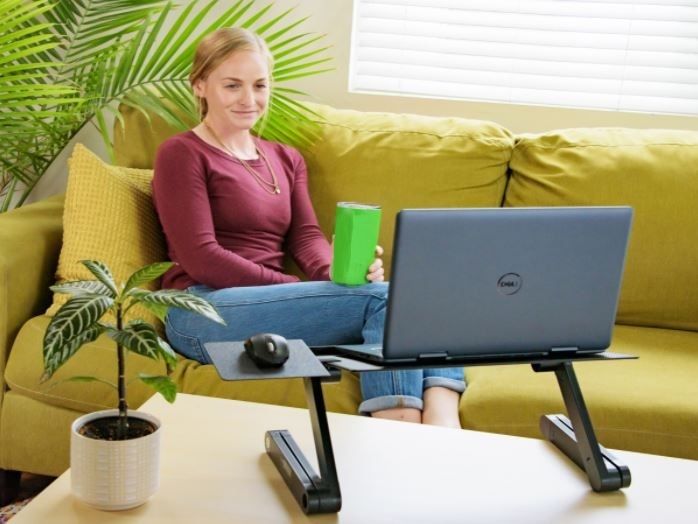 Folding Laptop Desk Or Laptop Stand With Mousepad - Black