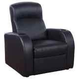 Cyrus - Upholstered Track Arm Recliner - Black by CoasterEssence | Bel Furniture