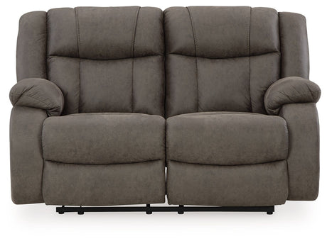First Base - Gunmetal - Reclining Loveseat by Signature Design by Ashley® | Bel Furniture
