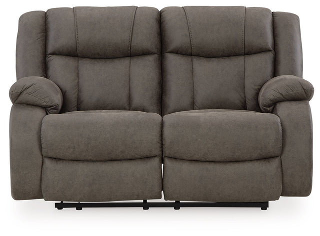 First Base - Gunmetal - Reclining Loveseat by Signature Design by Ashley® | Bel Furniture
