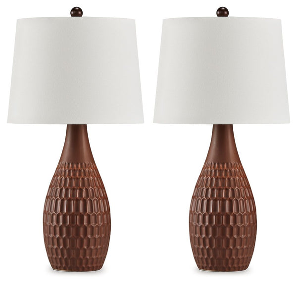 Cartford - Brown - Ceramic Table Lamp (Set of 2)