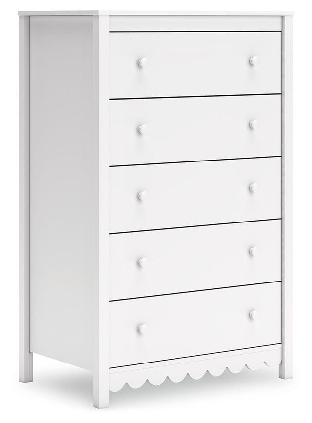 Hallityn - White - Five Drawer Chest by Signature Design by Ashley® | Bel Furniture