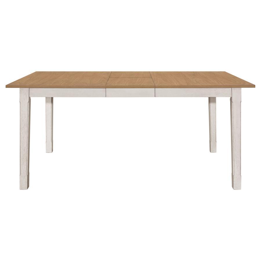 Kirby - Rectangular Dining Table With Butterfly Leaf - Natural And Rustic Off White