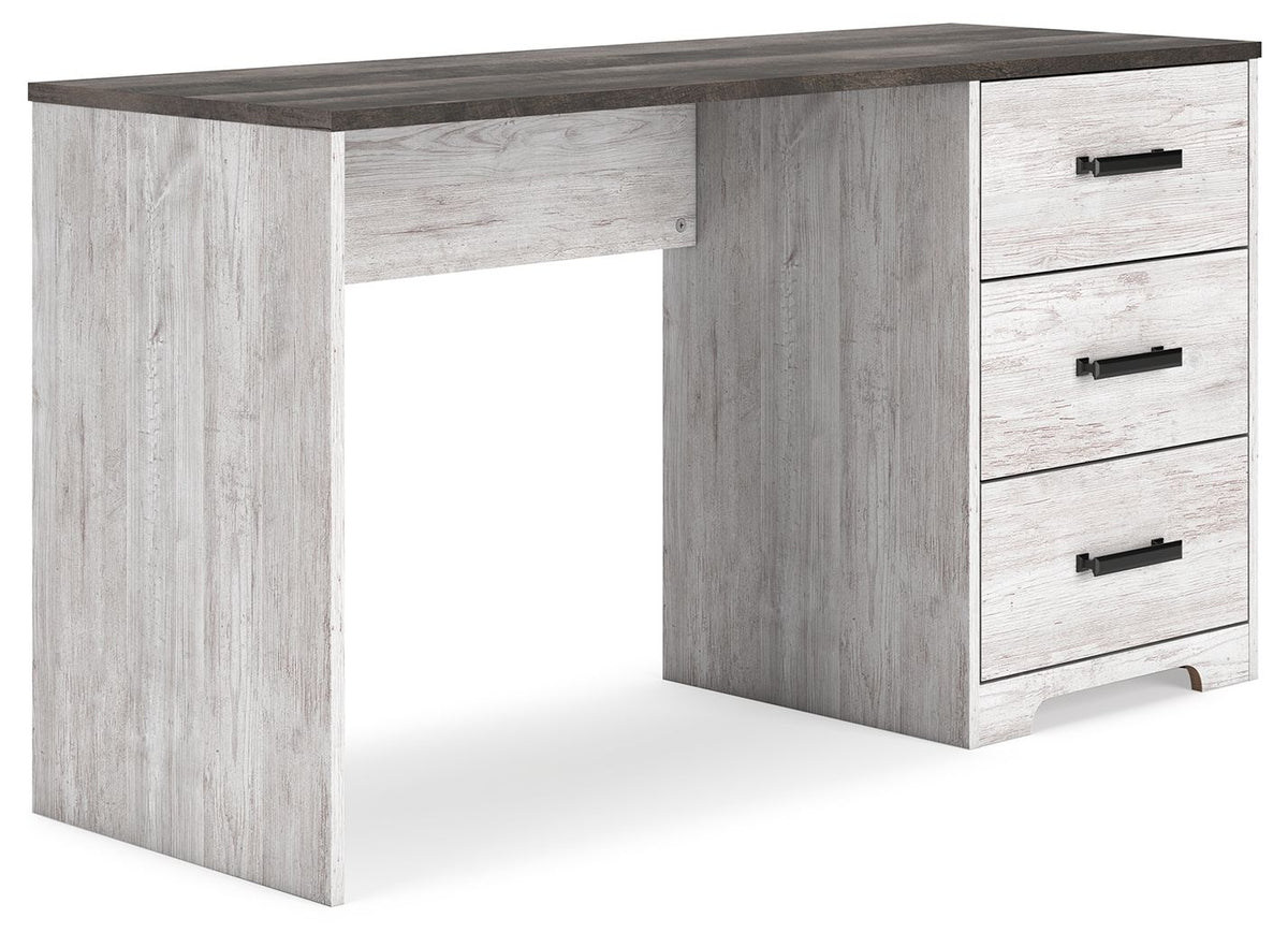 Shawburn - White / Dark Charcoal Gray - Home Office Desk by Signature Design by Ashley® | Bel Furniture