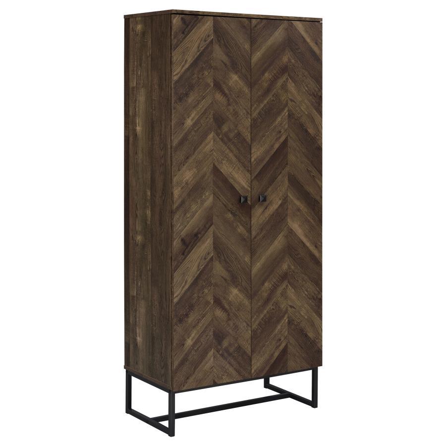 Carolyn - 2 Door Engineered Wood Accent Cabinet - Rustic Oak by CoasterEveryday | Bel Furniture