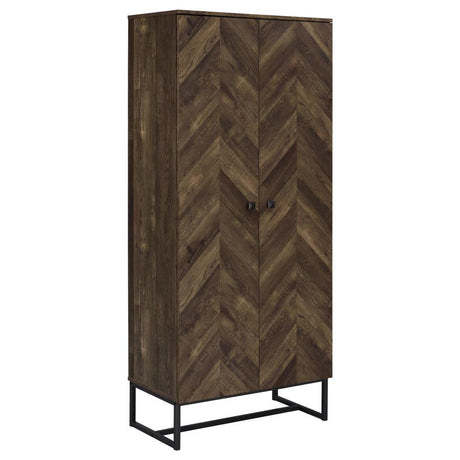 Carolyn - 2 Door Engineered Wood Accent Cabinet - Rustic Oak by CoasterEveryday | Bel Furniture