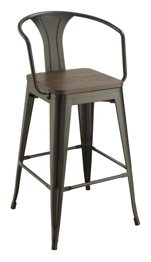 Cavalier - Metal Bar Chair (Set of 2) - Dark Elm And Matte Black