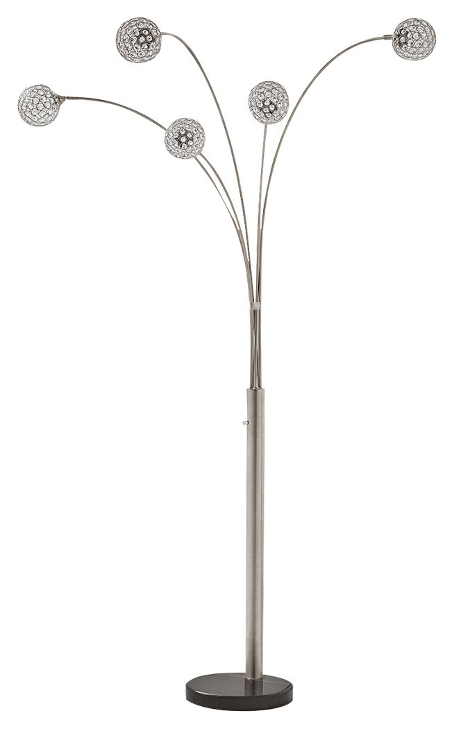 Winter - Silver Finish - Metal Arc Lamp by Signature Design by Ashley® | Bel Furniture