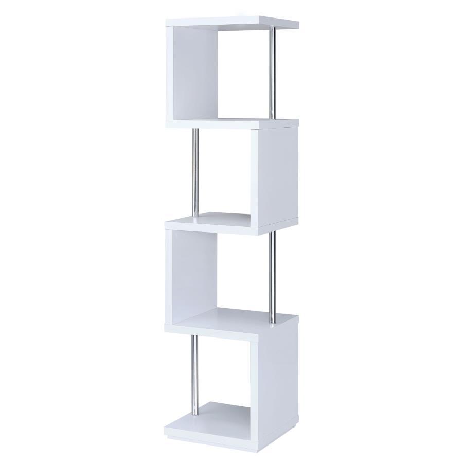 Baxter - 4-shelf Bookcase White by CoasterEveryday | Bel Furniture
