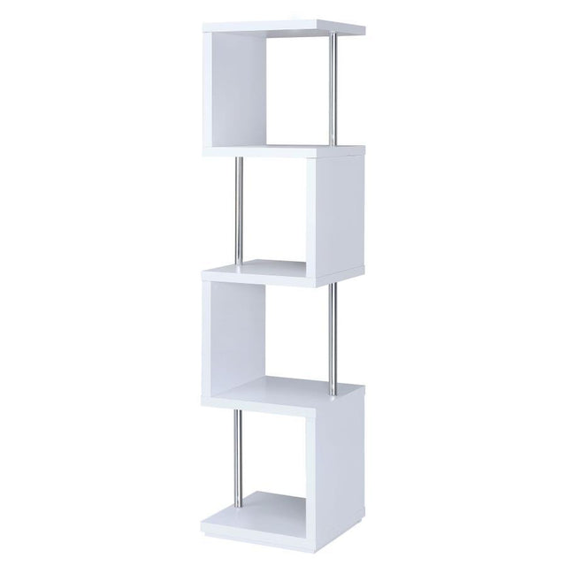Baxter - 4-shelf Bookcase White by CoasterEveryday | Bel Furniture