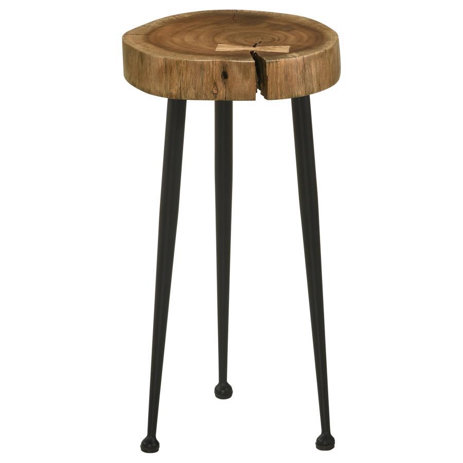 Keith - Round Solid Tree Trunk Side Table - Natural And Black by Coaster Fine Furniture | Bel Furniture