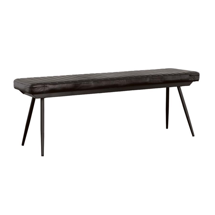 Misty - Leather Upholstered Dining Bench - Antique Espresso by CoasterEssence | Bel Furniture