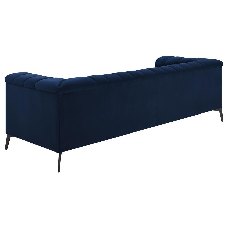 Chalet - Upholstered Tuxedo Arm Tufted Sofa - Blue