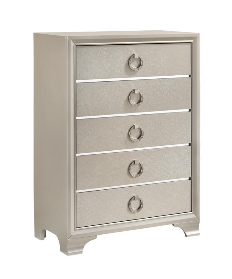 Salford - 5-Drawer Chest - Metallic Sterling