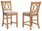 Havonplane - Brown - Upholstered Barstool (Set of 2) by Signature Design by Ashley® | Bel Furniture