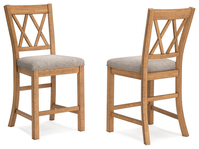 Havonplane - Brown - Upholstered Barstool (Set of 2) by Signature Design by Ashley® | Bel Furniture