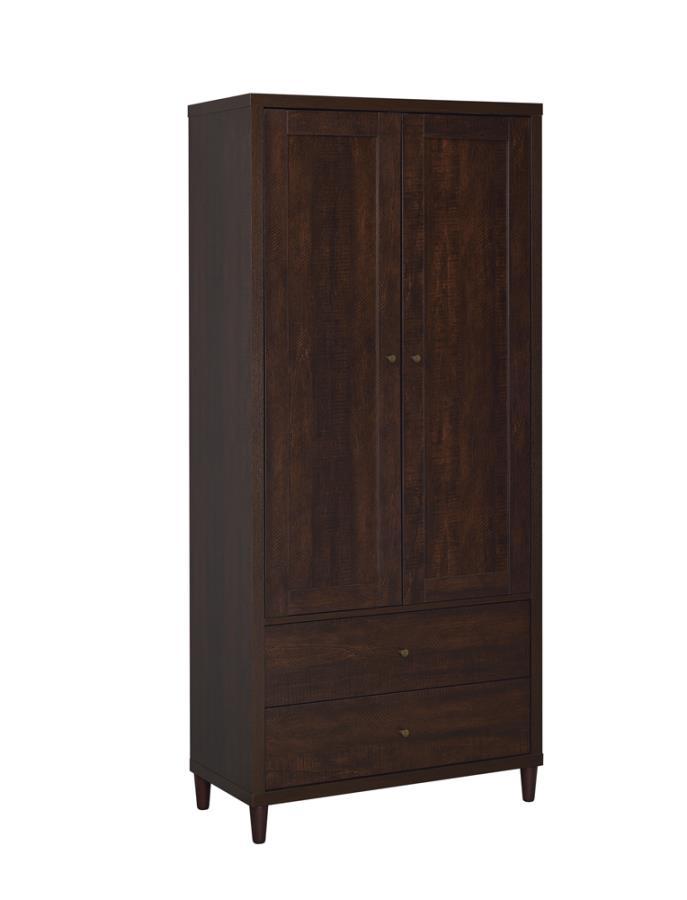 Wadeline - 2 Door Tall Accent Storage Cabinet - Rustic Tobacco by CoasterEveryday | Bel Furniture