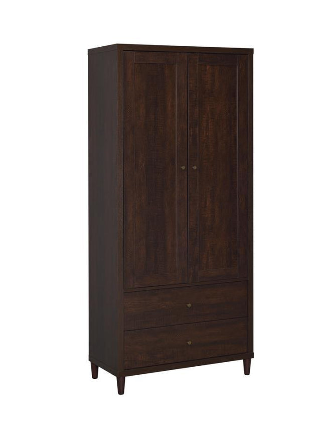 Wadeline - 2 Door Tall Accent Storage Cabinet - Rustic Tobacco by CoasterEveryday | Bel Furniture