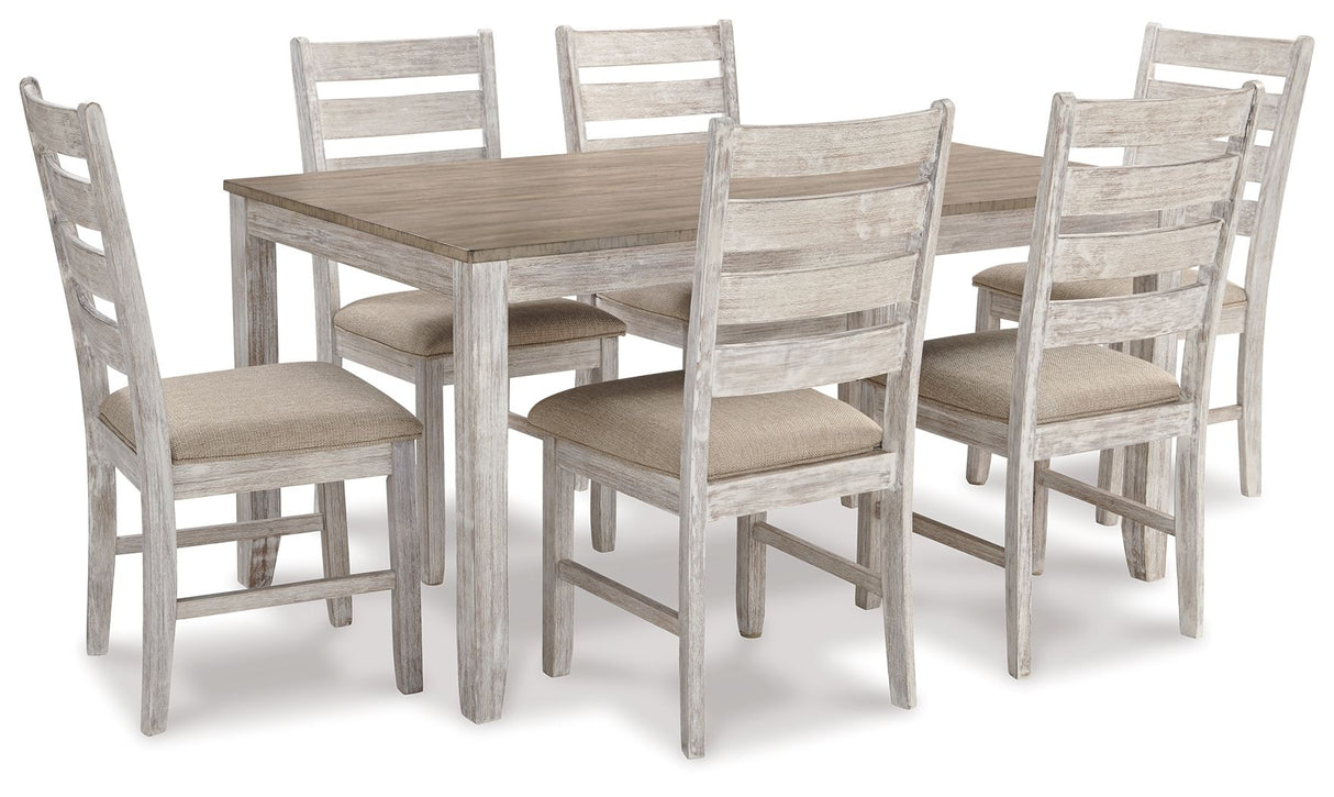 Skempton - White - Dining Room Table Set (Set of 7) by Signature Design by Ashley® | Bel Furniture