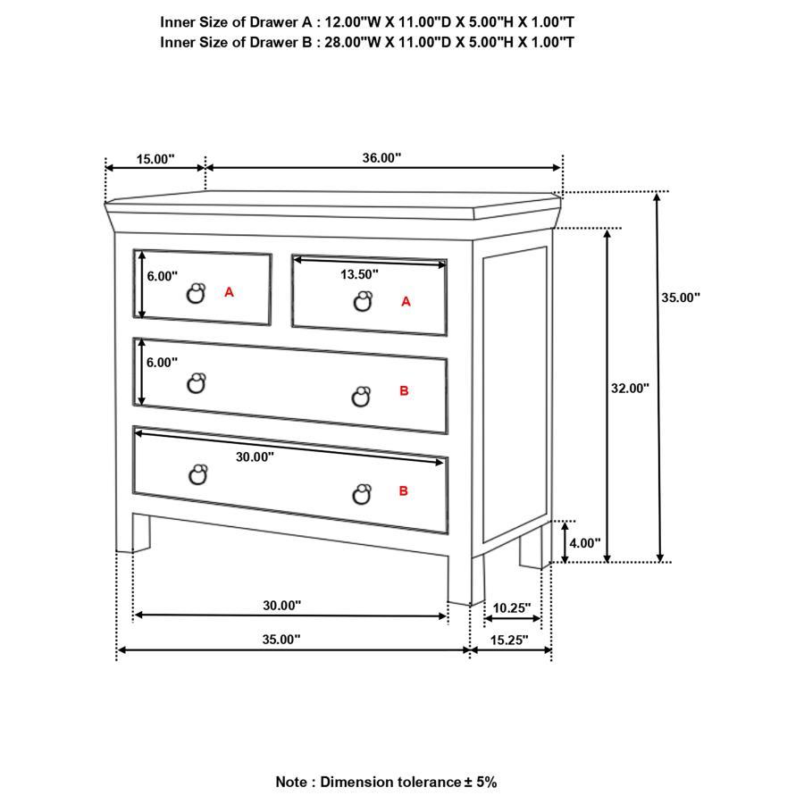 Harper - 4-Drawer Accent Cabinet Reclaimed Wood - Brown