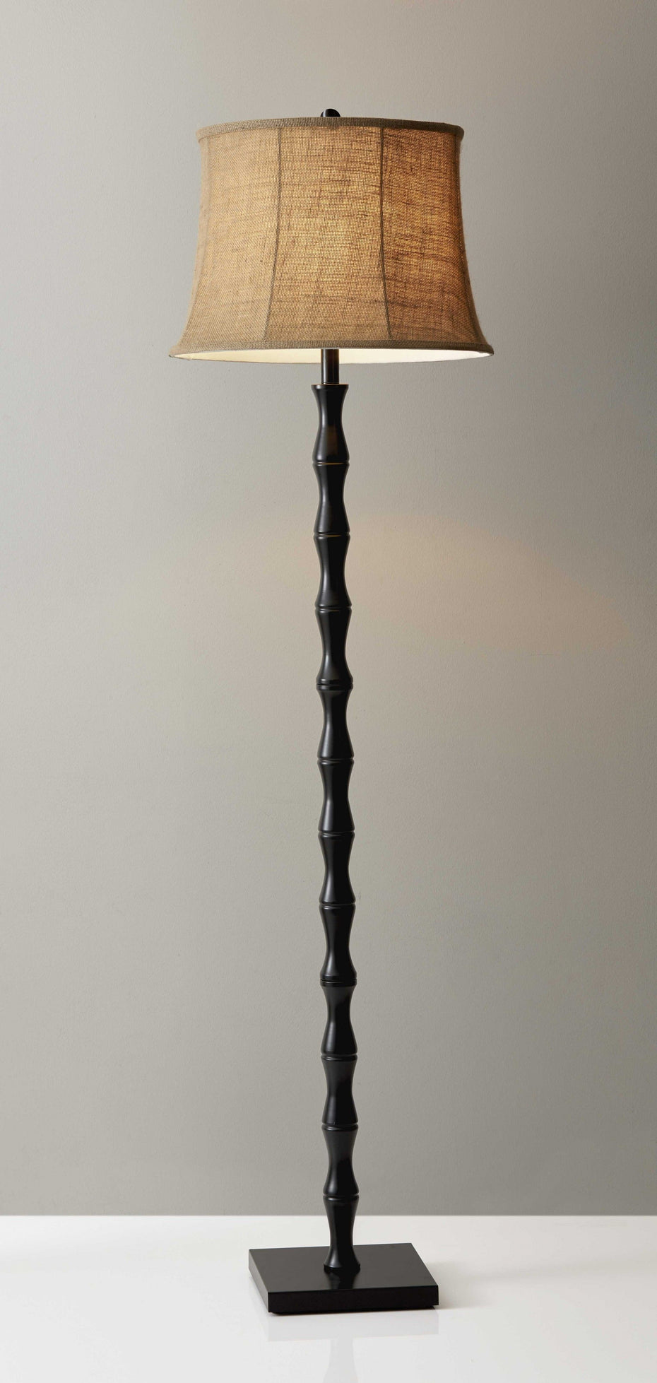 Floor Lamp Textured Pole - Black - Metal