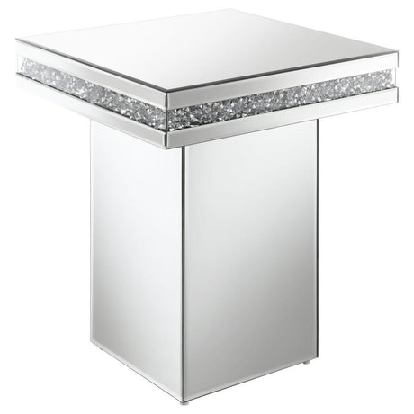 Elora - Square Mirrored Accent Side Table - Silver by CoasterElevations | Bel Furniture