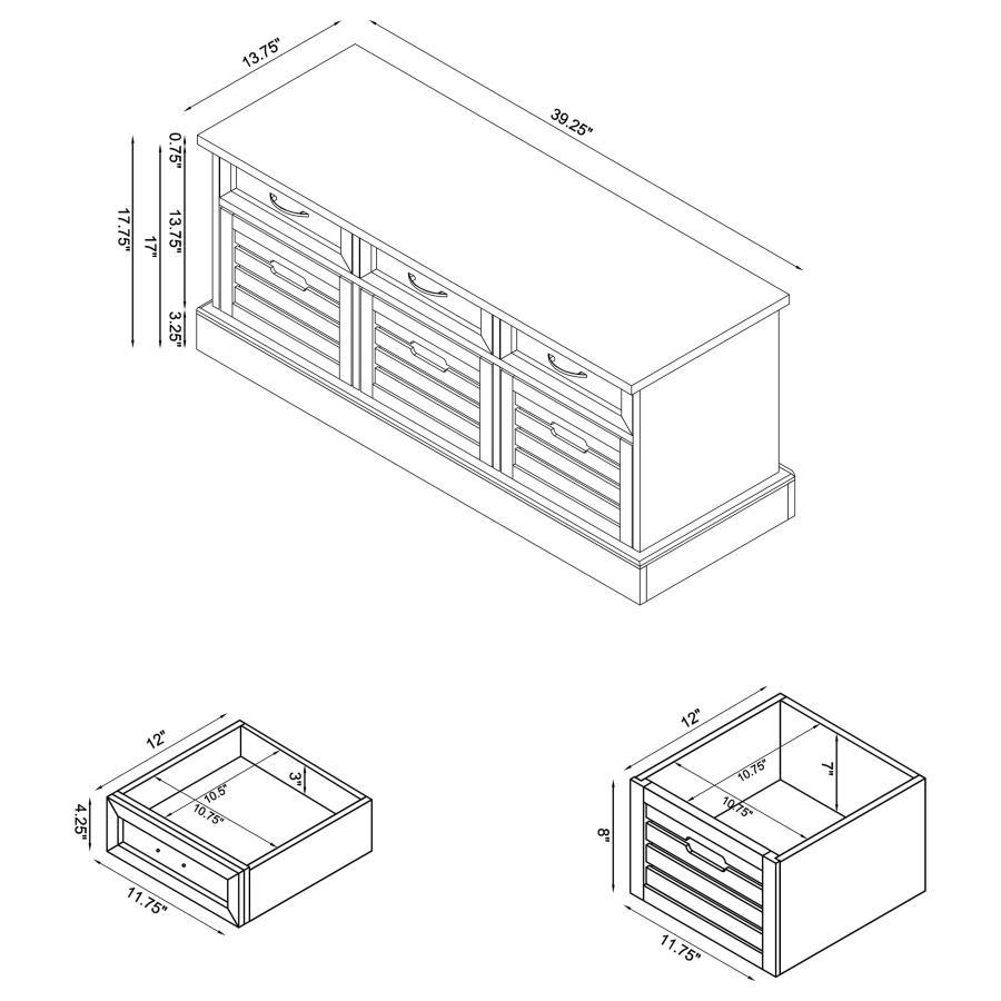 Alma - 3-drawer Storage Bench