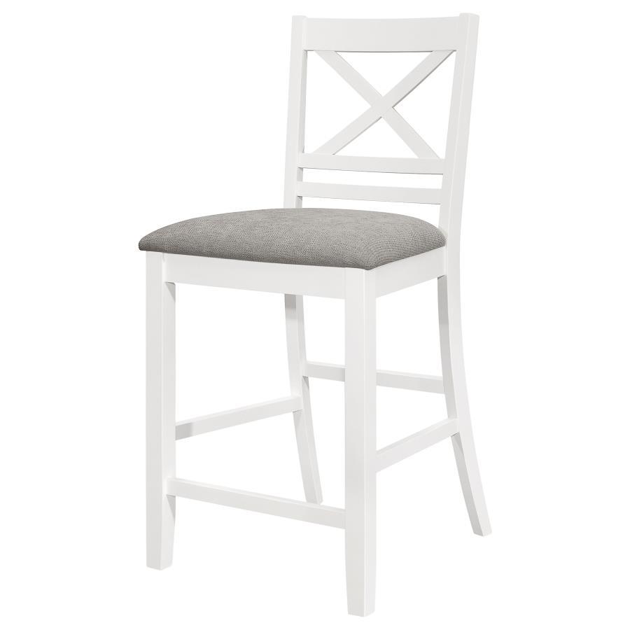 Hollis - X-Back Counter Height Dining Chair (Set of 2) - White And Light Gray