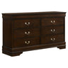 Louis Philippe - Six-drawer Dresser Dark Brown by CoasterEveryday | Bel Furniture